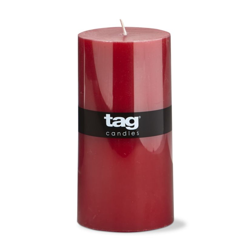 tag Color Studio 3X6 Pillar Red Smokeless Paraffin Wax Burn Time 85 Hours