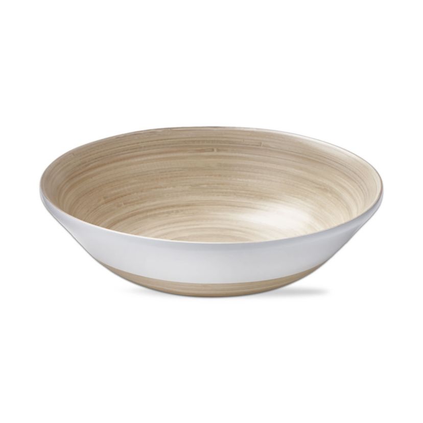 Bamboo Wide Brim Serving Bowl White 96 oz.