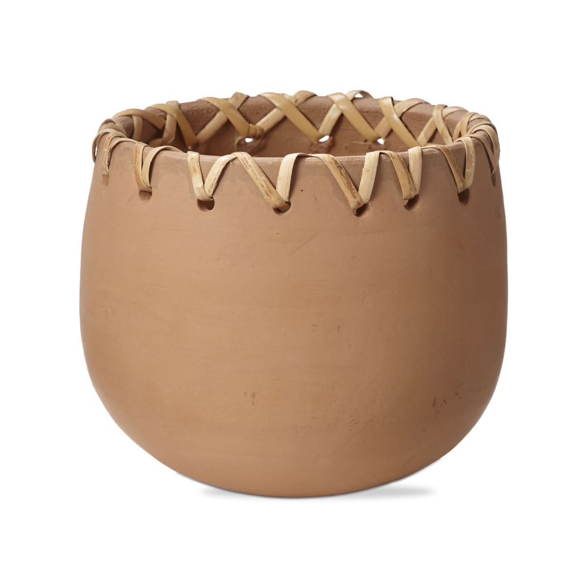 Basketweave Rim Terracotta Planter 6.0L x 6.0W x 5.25H