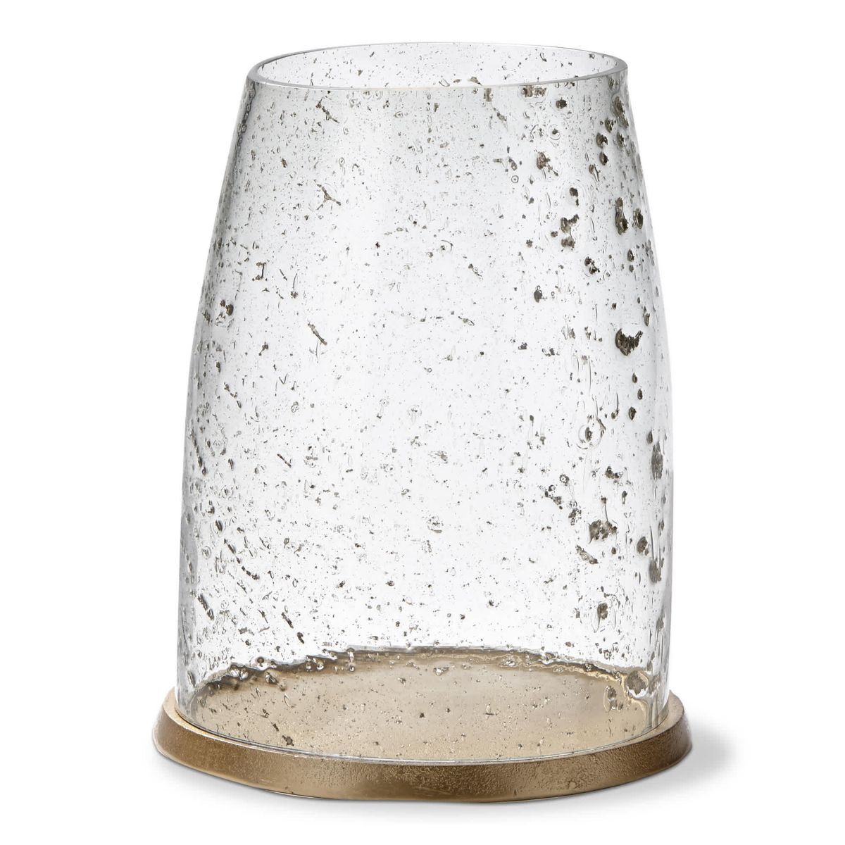 Pebble Clear Glass Hurricane Pillar Candle Holder Large 8.0L x 8.0W x 10.8H Inches
