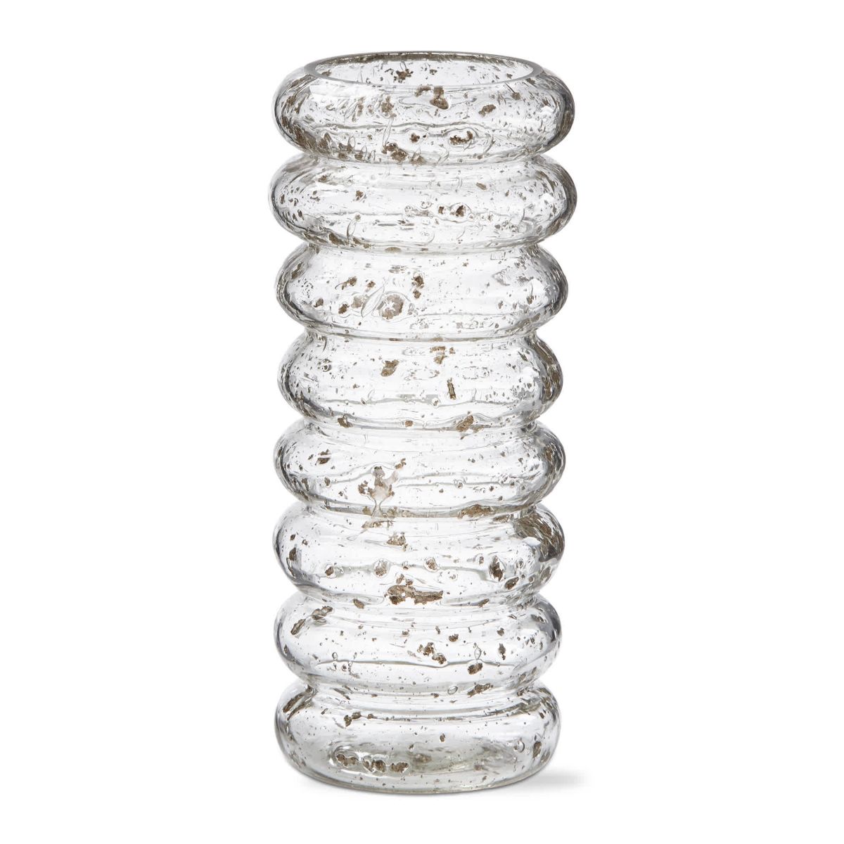 Bubble Pebble Clear Glass Vase Tall 3.25L x 3.25W x 8.25H inches