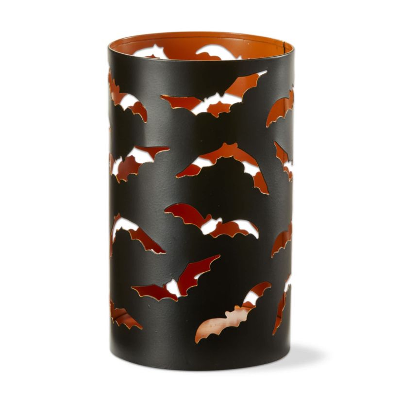 Tag Halloween Bats Hurricane Pillar Candle Holder