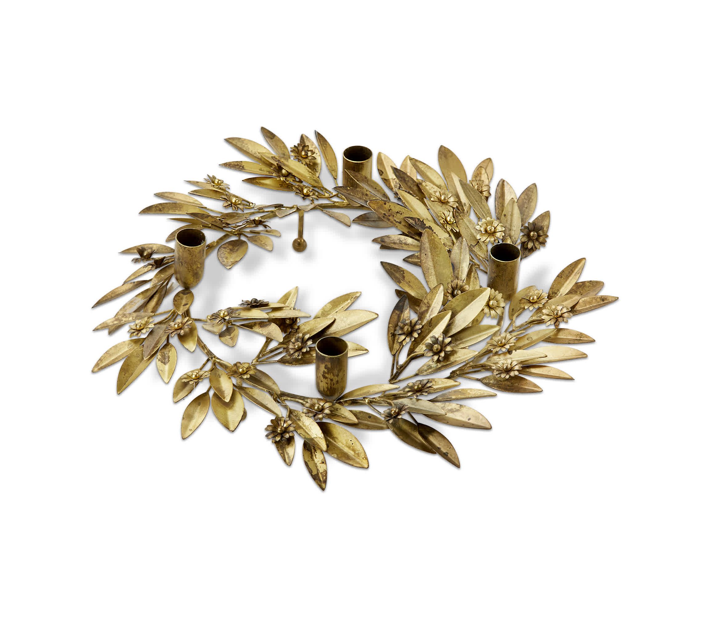 Tag Botanical Wreath Taper Candle Holder