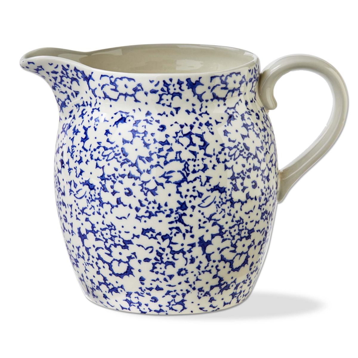Lisbon Blue Ceramic Pitcher - 86oz Beverage Server, Hand Wash Only, Everyday Use, 7.3" H x 9.5" L x 6.5" W