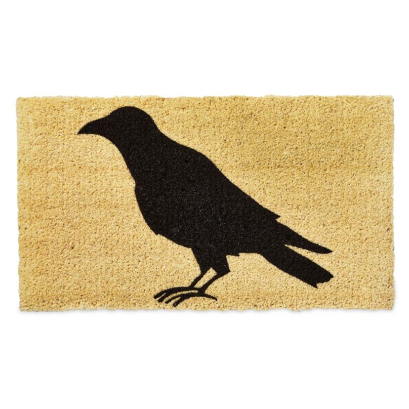 Tag 16" x 26"  Black Crow Coir Mat Rectangle Indoor and Outdoor Coir Door Welcome Mat