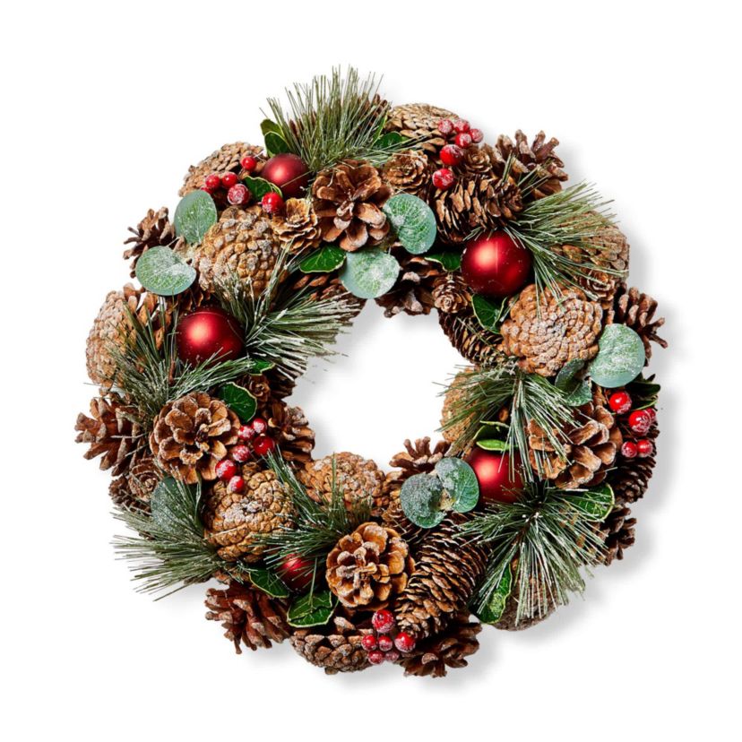 Holiday Pinecone Wreath