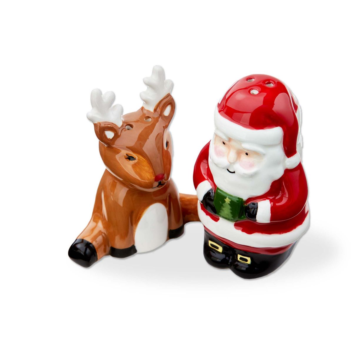 Christmas Santa & Reindeer Salt and Pepper Shaker Set of 2