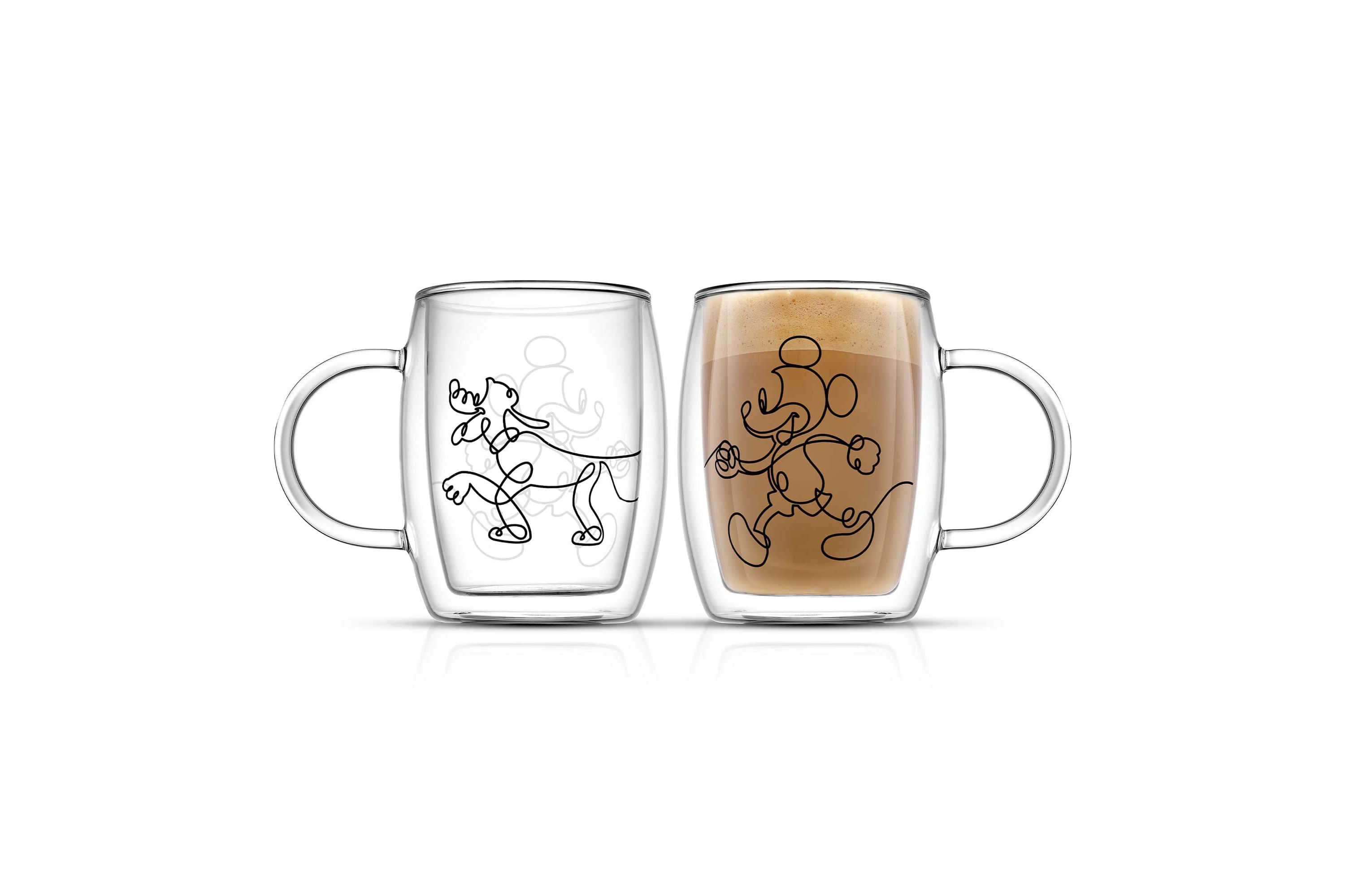 Disney Mickey and Pluto Aroma Glass Mugs (Set of 2)