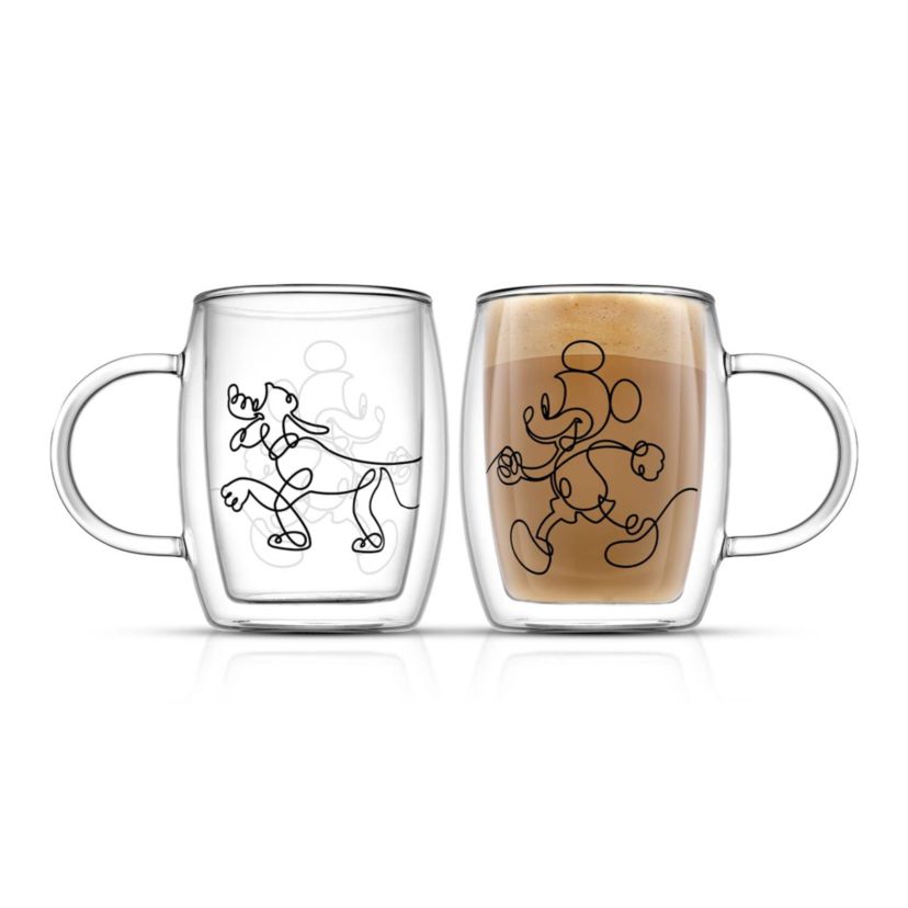 Disney Mickey and Pluto Aroma Glass Mugs (Set of 2)
