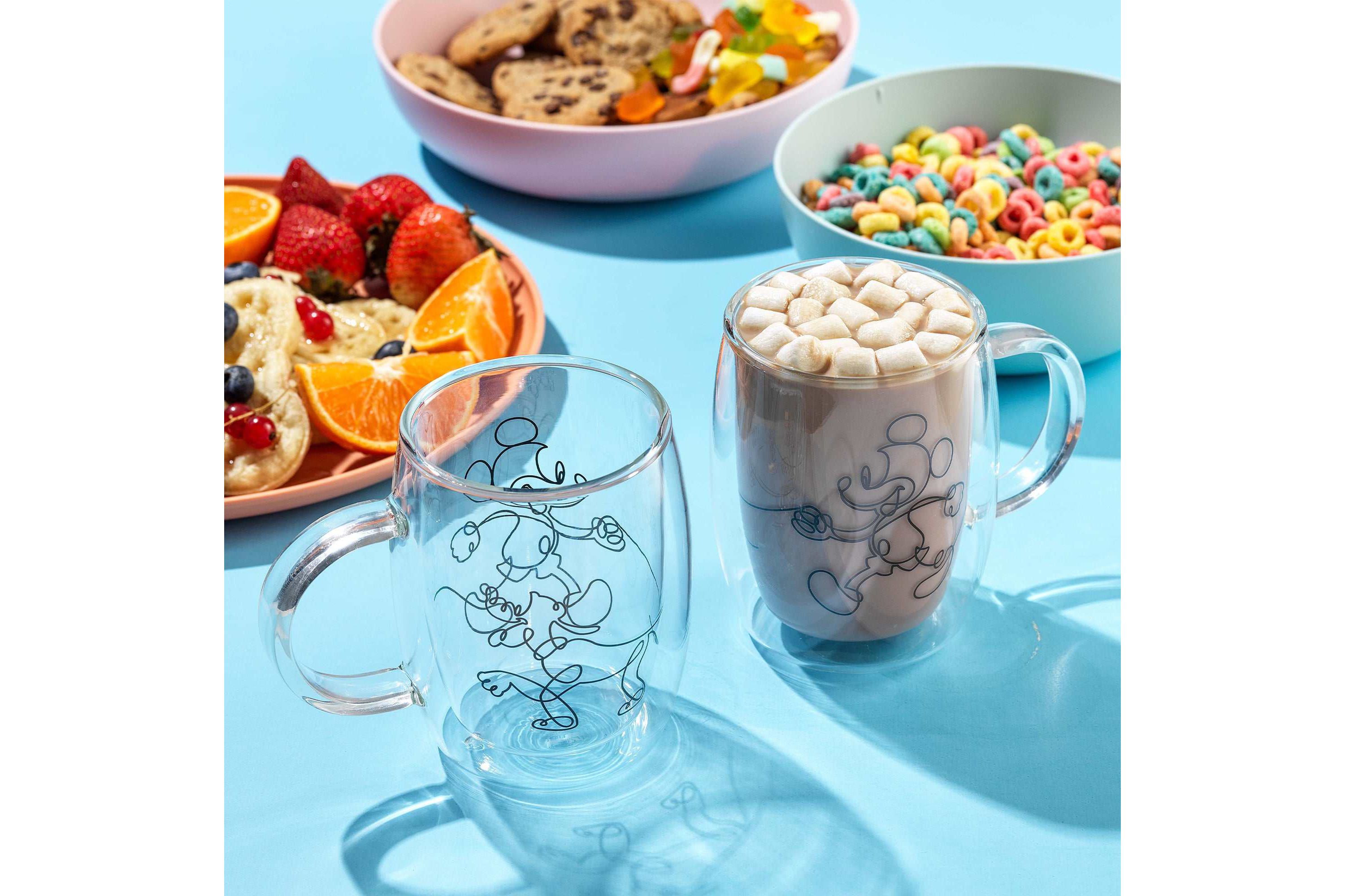 Disney Mickey and Pluto Aroma Glass Mugs (Set of 2)