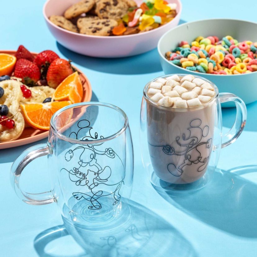 Disney Mickey and Pluto Aroma Glass Mugs (Set of 2)
