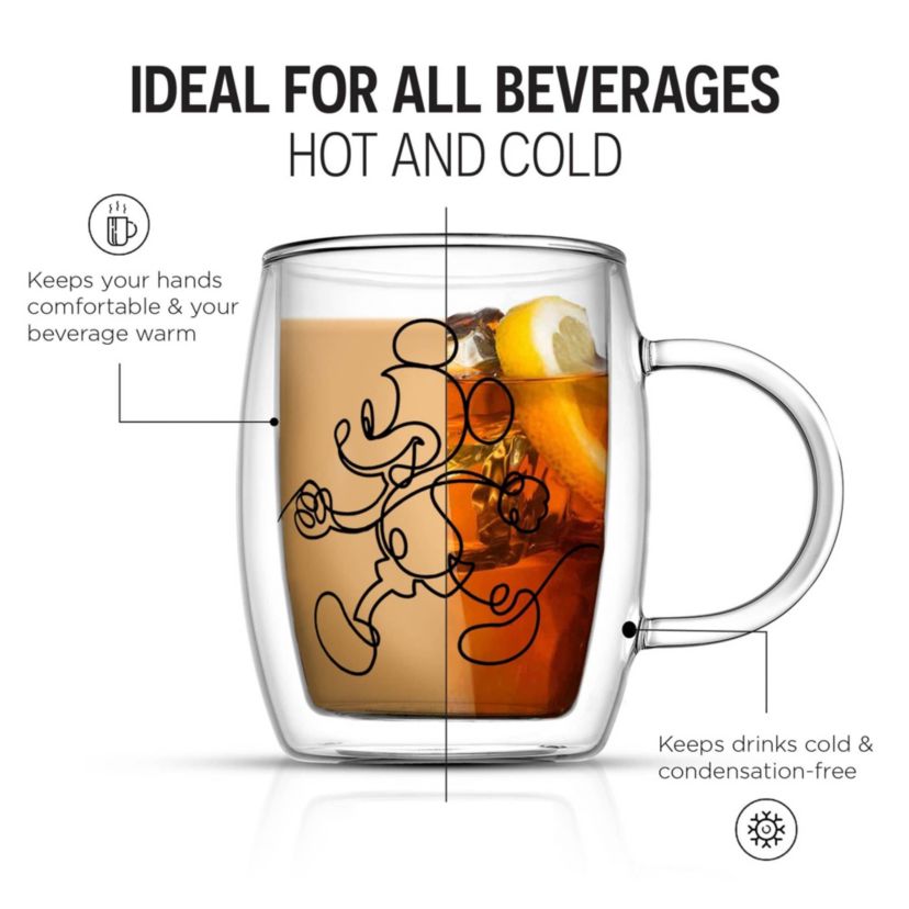 Disney Mickey and Pluto Aroma Glass Mugs (Set of 2)