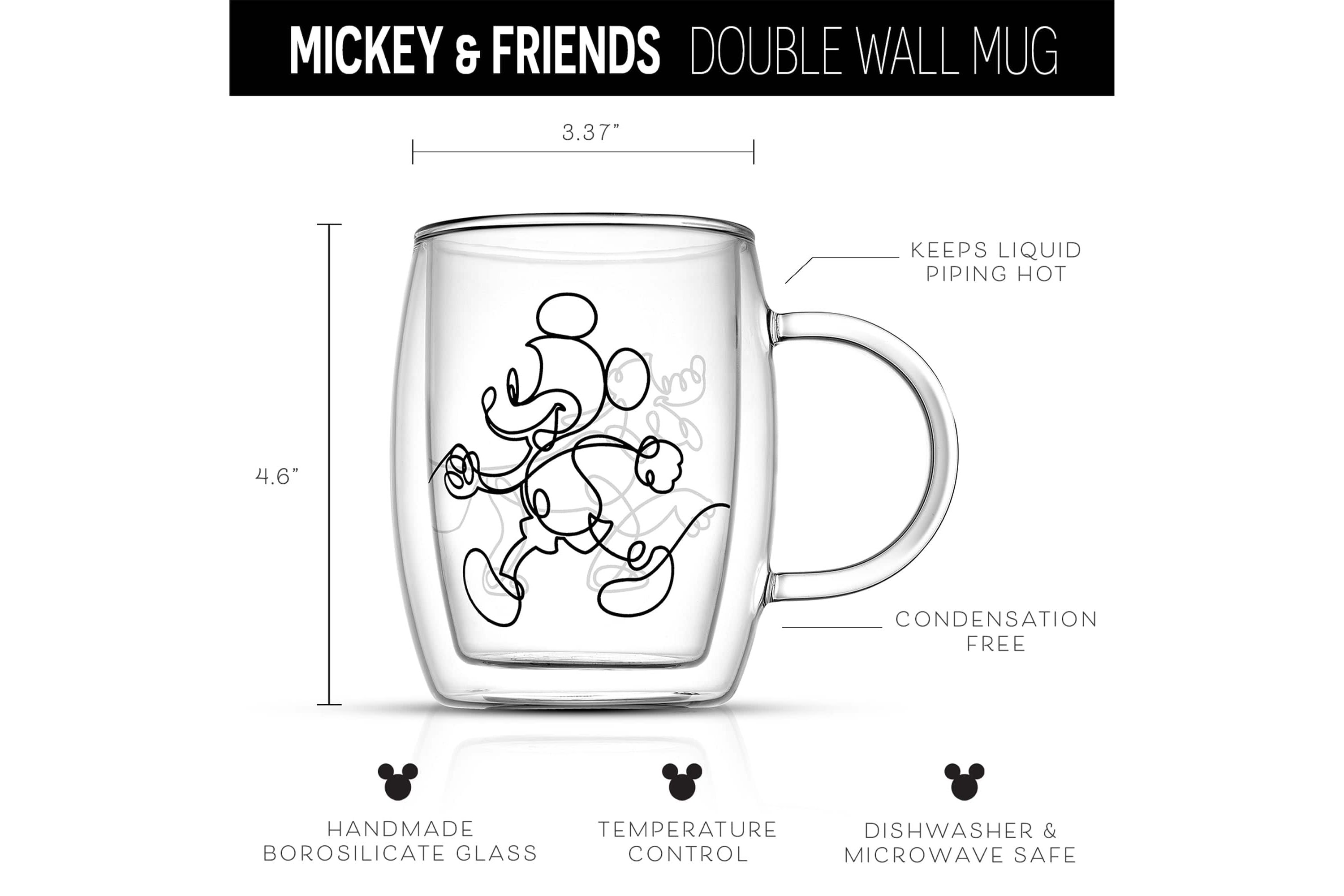 Disney Mickey and Pluto Aroma Glass Mugs (Set of 2)