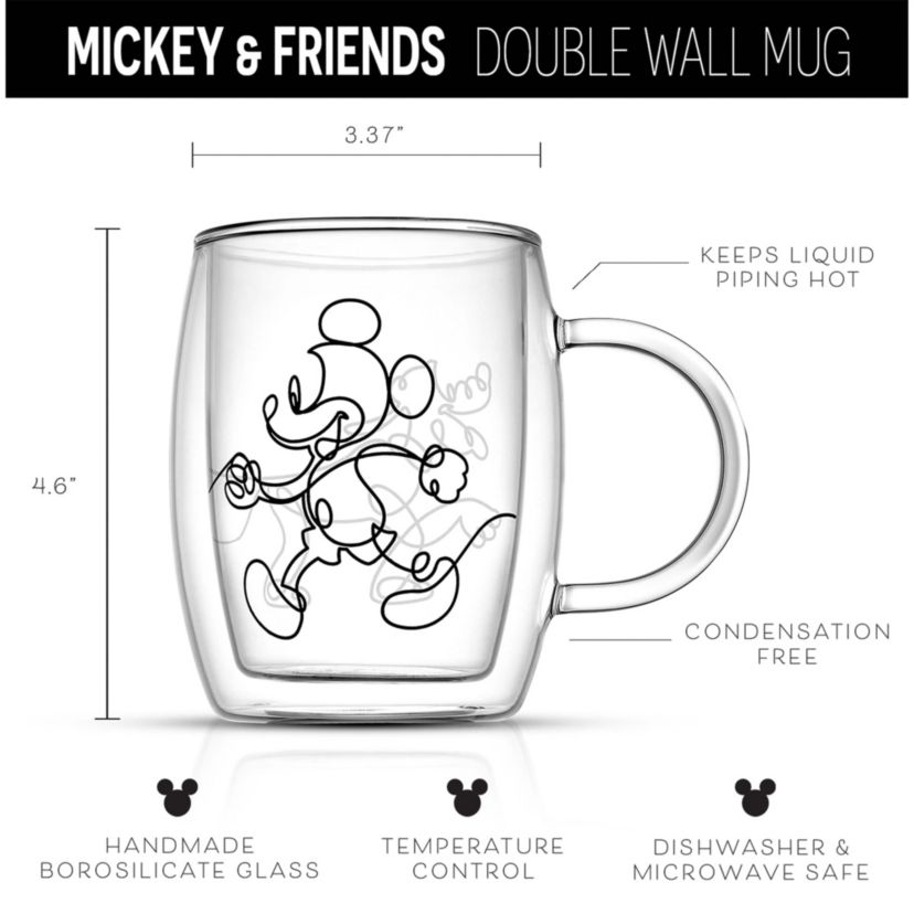 Disney Mickey and Pluto Aroma Glass Mugs (Set of 2)