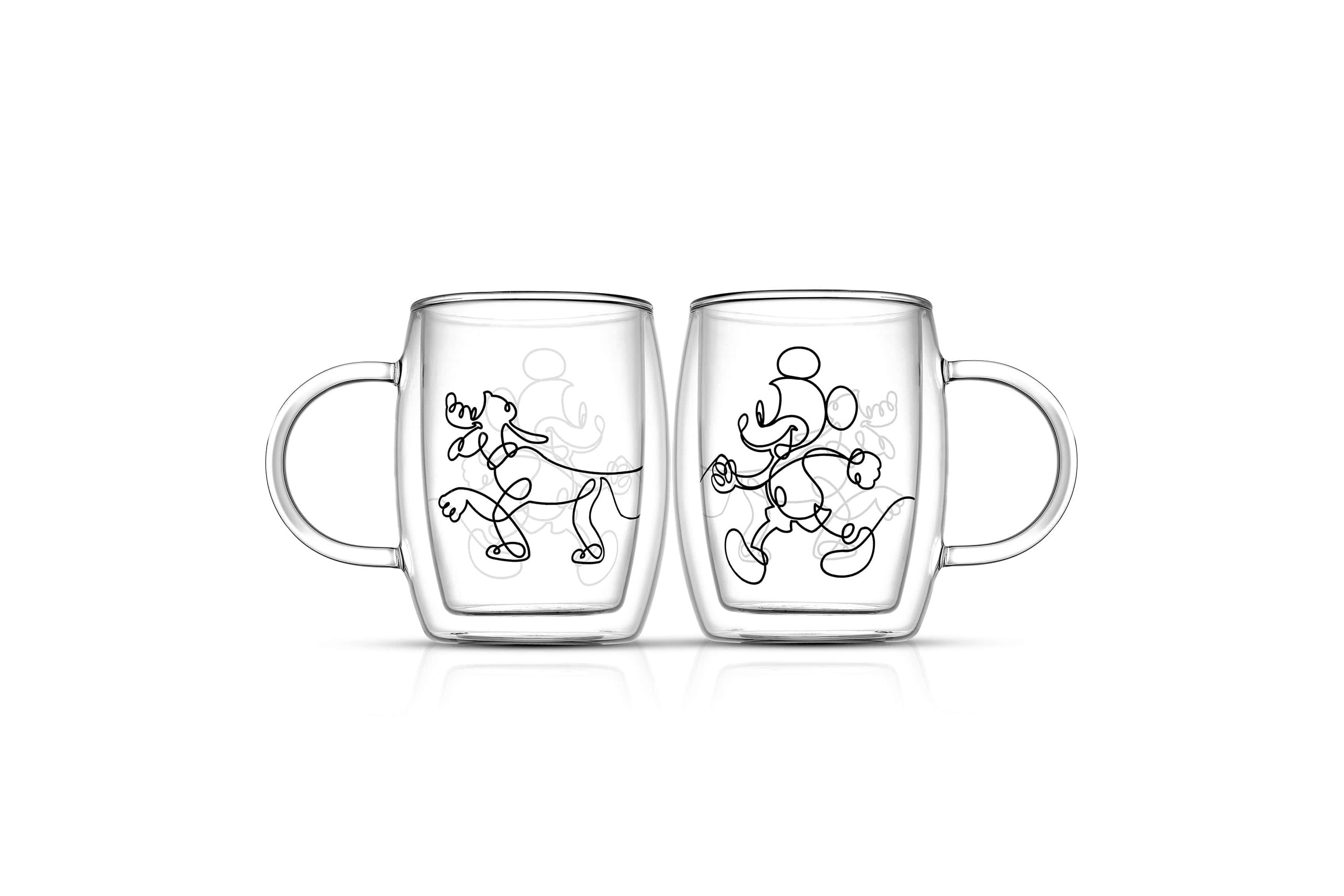 Disney Mickey and Pluto Aroma Glass Mugs (Set of 2)