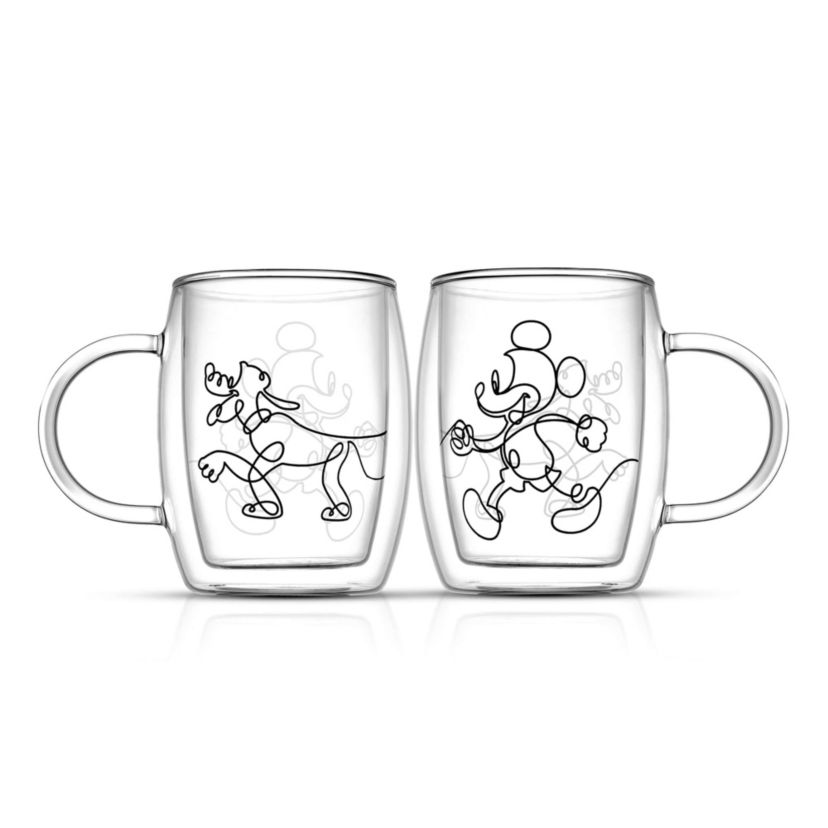 Disney Mickey and Pluto Aroma Glass Mugs (Set of 2)