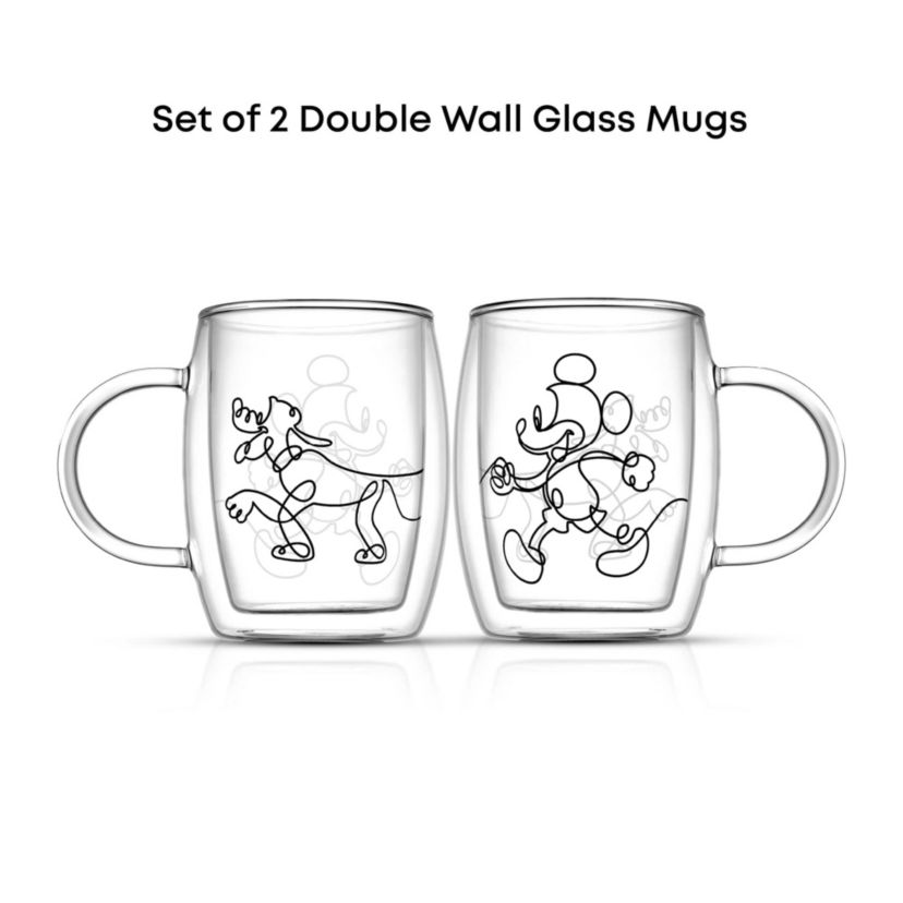 Disney Mickey and Pluto Aroma Glass Mugs (Set of 2)