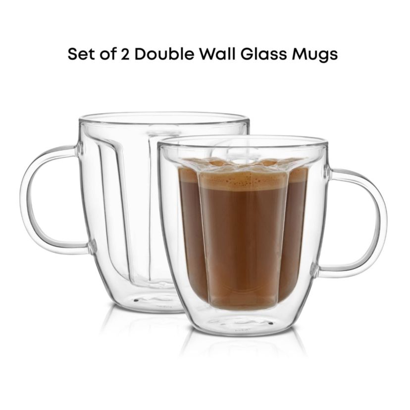 Disney Mickey Mouse 3D Double Walled Glass Mugs (Set of 2)