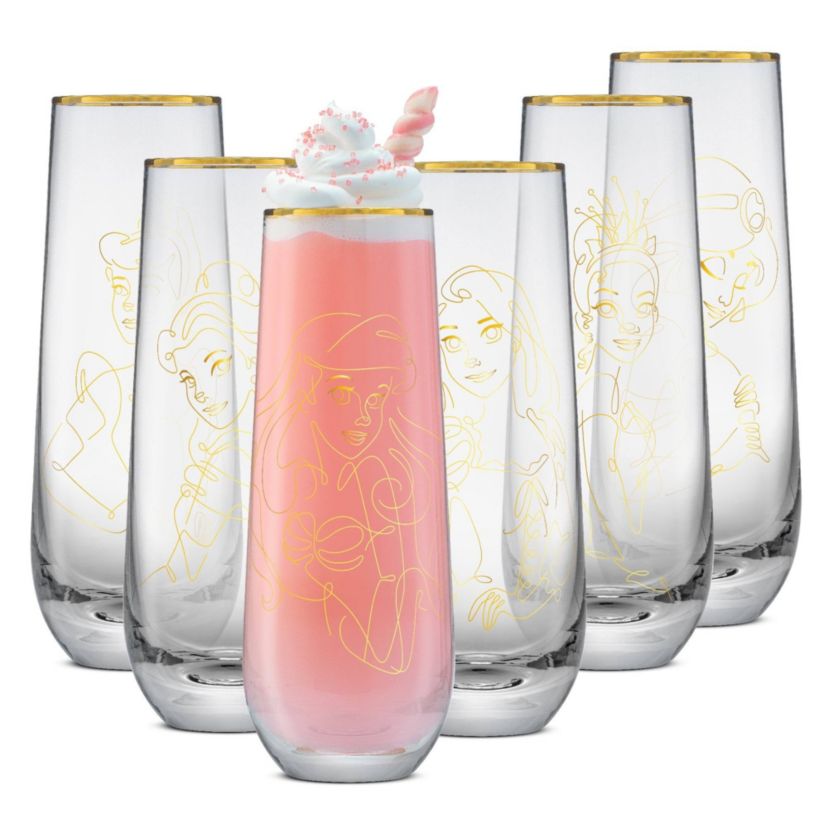Disney Princess Sketch Stemless Flutes (Set of 6)