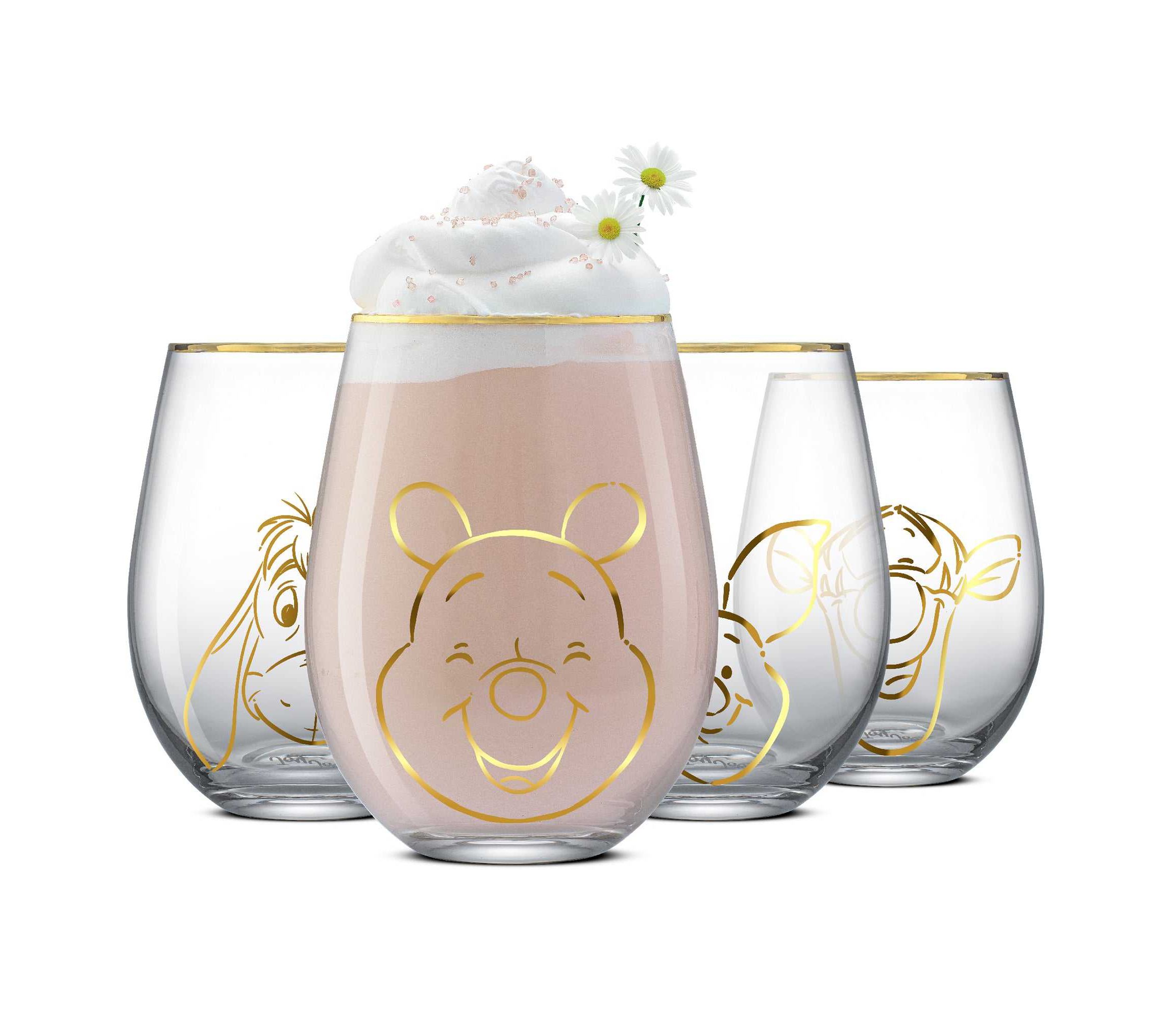 Winnie the Pooh Gold Sketch Stemless (Set of 4)