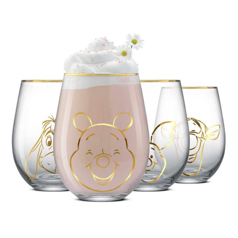 Winnie the Pooh Gold Sketch Stemless (Set of 4)