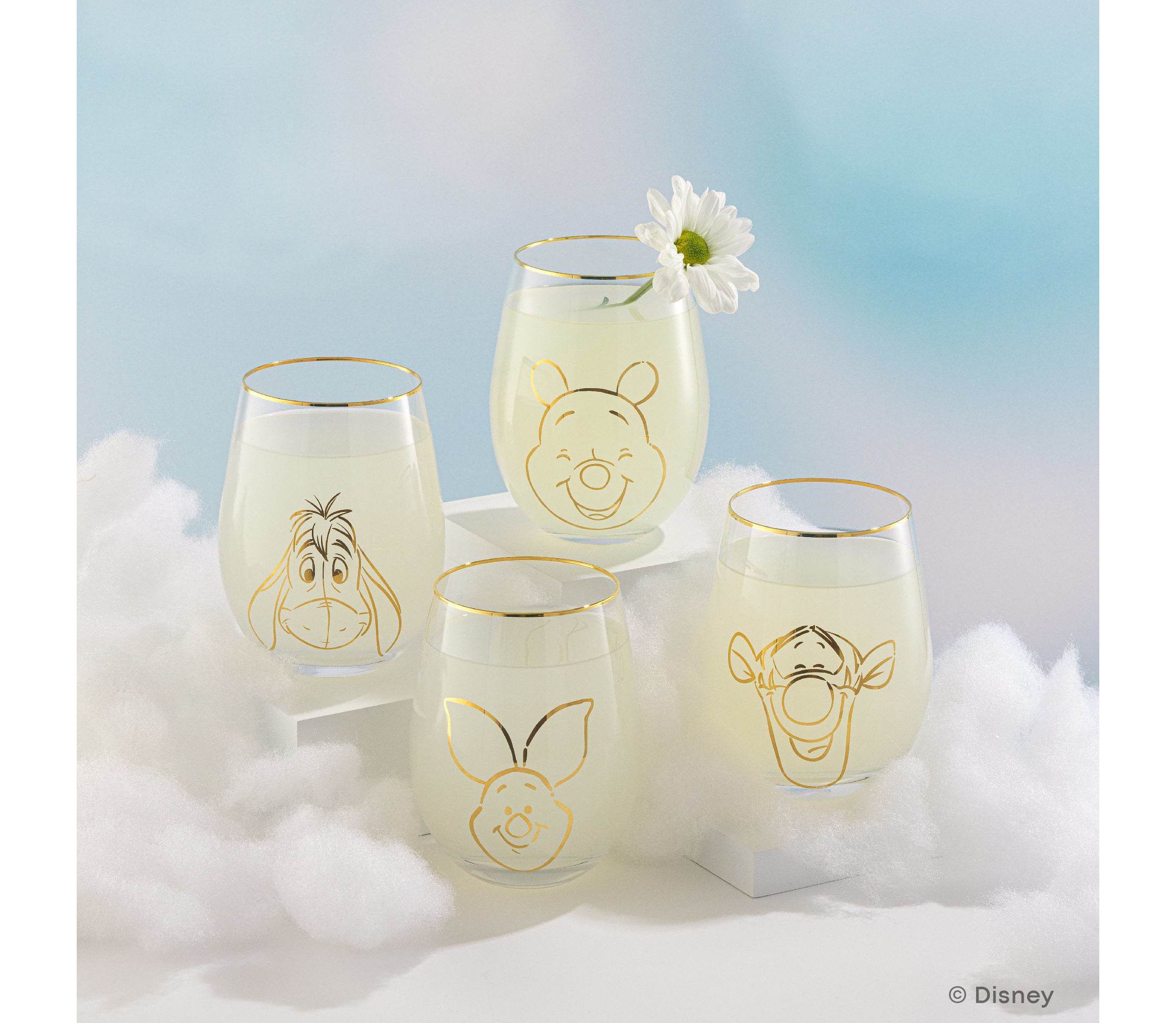 Winnie the Pooh Gold Sketch Stemless (Set of 4)