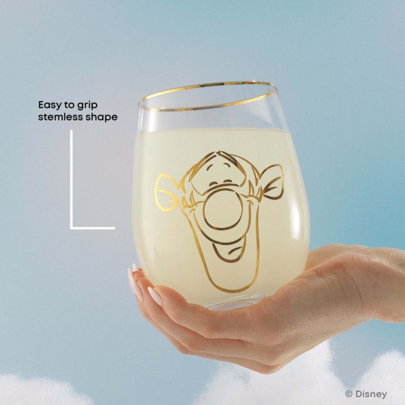Winnie the Pooh Gold Sketch Stemless (Set of 4)