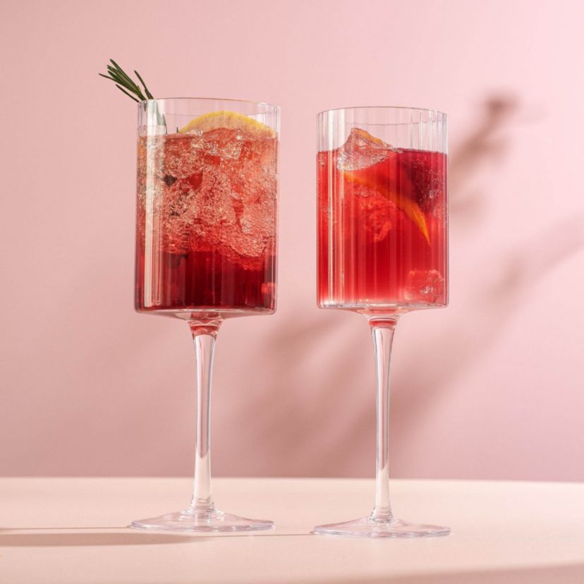 Elle Fluted Red Wine Glasses (Set of 2)