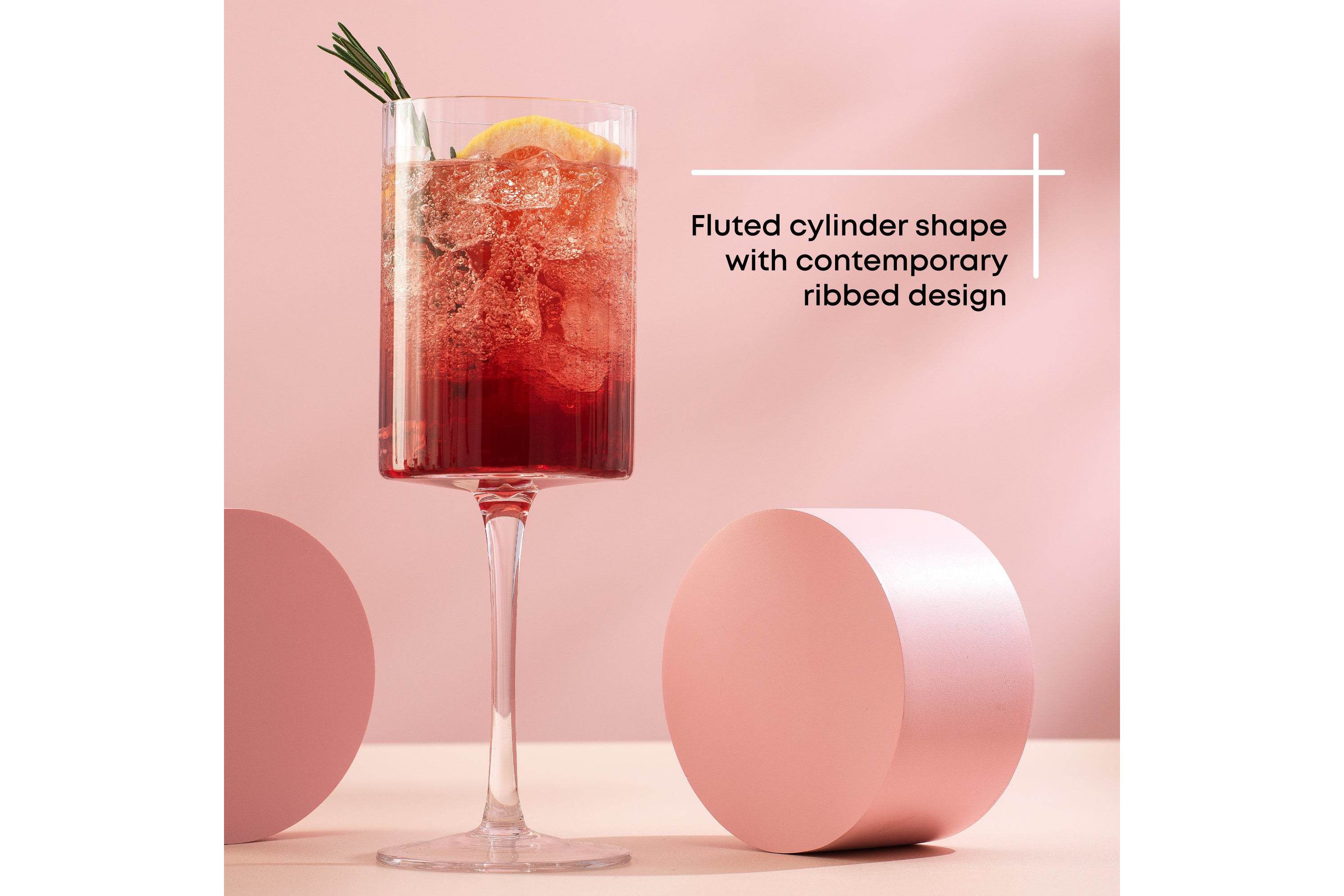 Elle Fluted Red Wine Glasses (Set of 2)