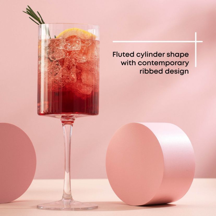 Elle Fluted Red Wine Glasses (Set of 2)