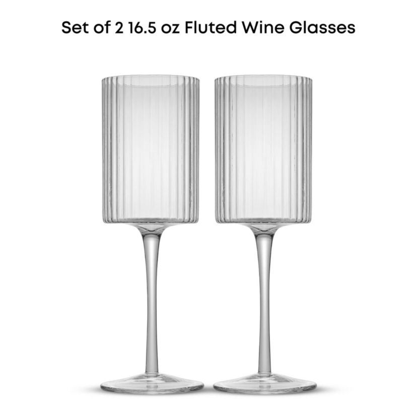 Elle Fluted Red Wine Glasses (Set of 2)