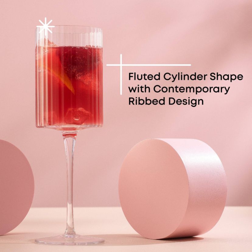 Elle Fluted White Wine Glasses (Set of 2)