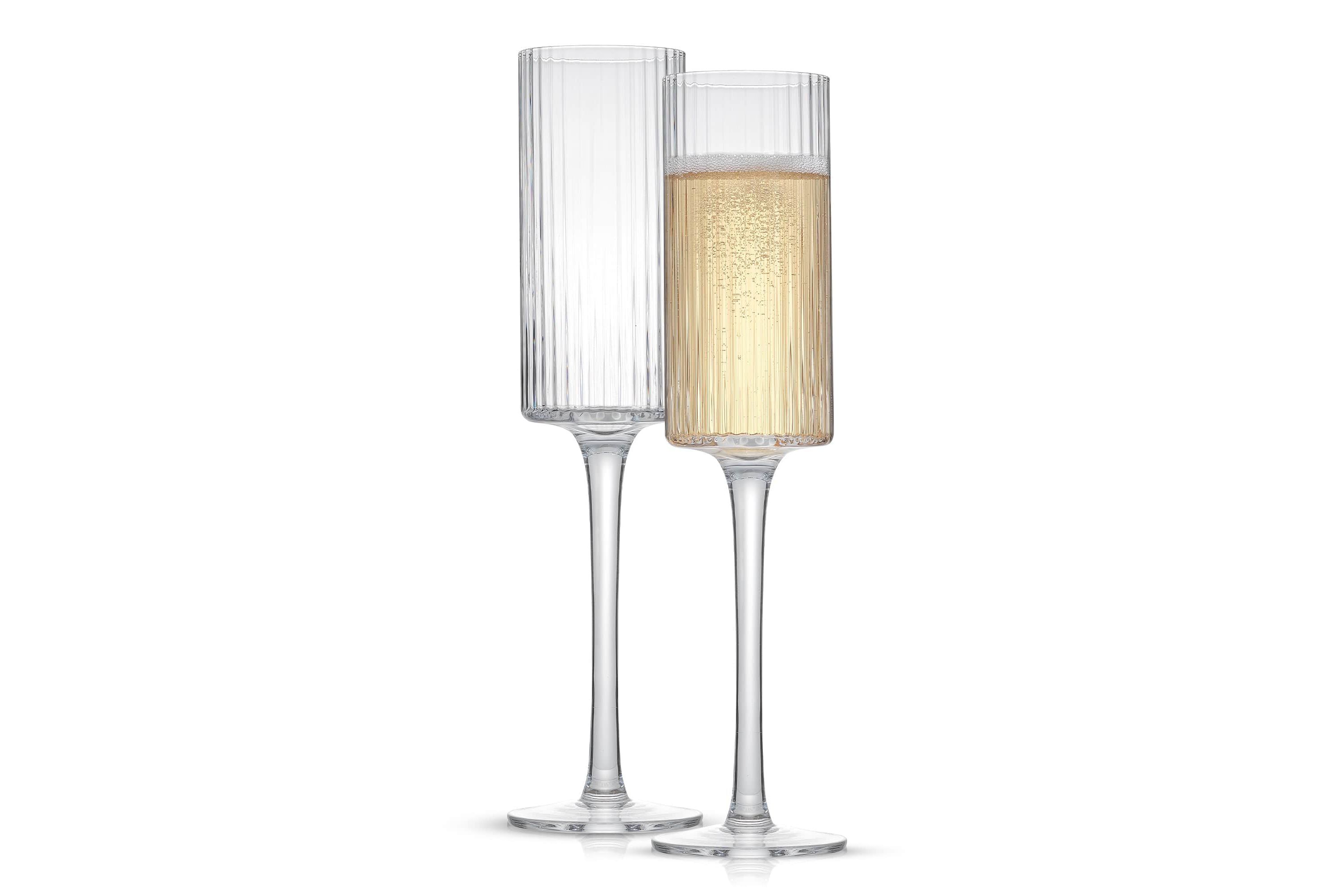 Elle Fluted Stemmed Champagne Glasses (Set of 2)