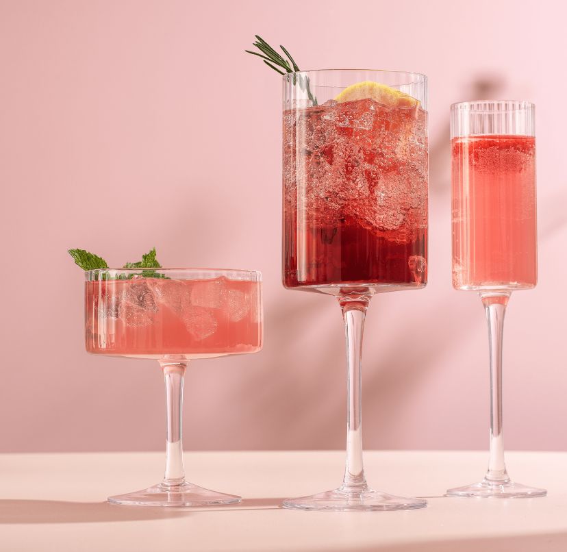 Elle Fluted Stemmed Champagne Glasses (Set of 2)