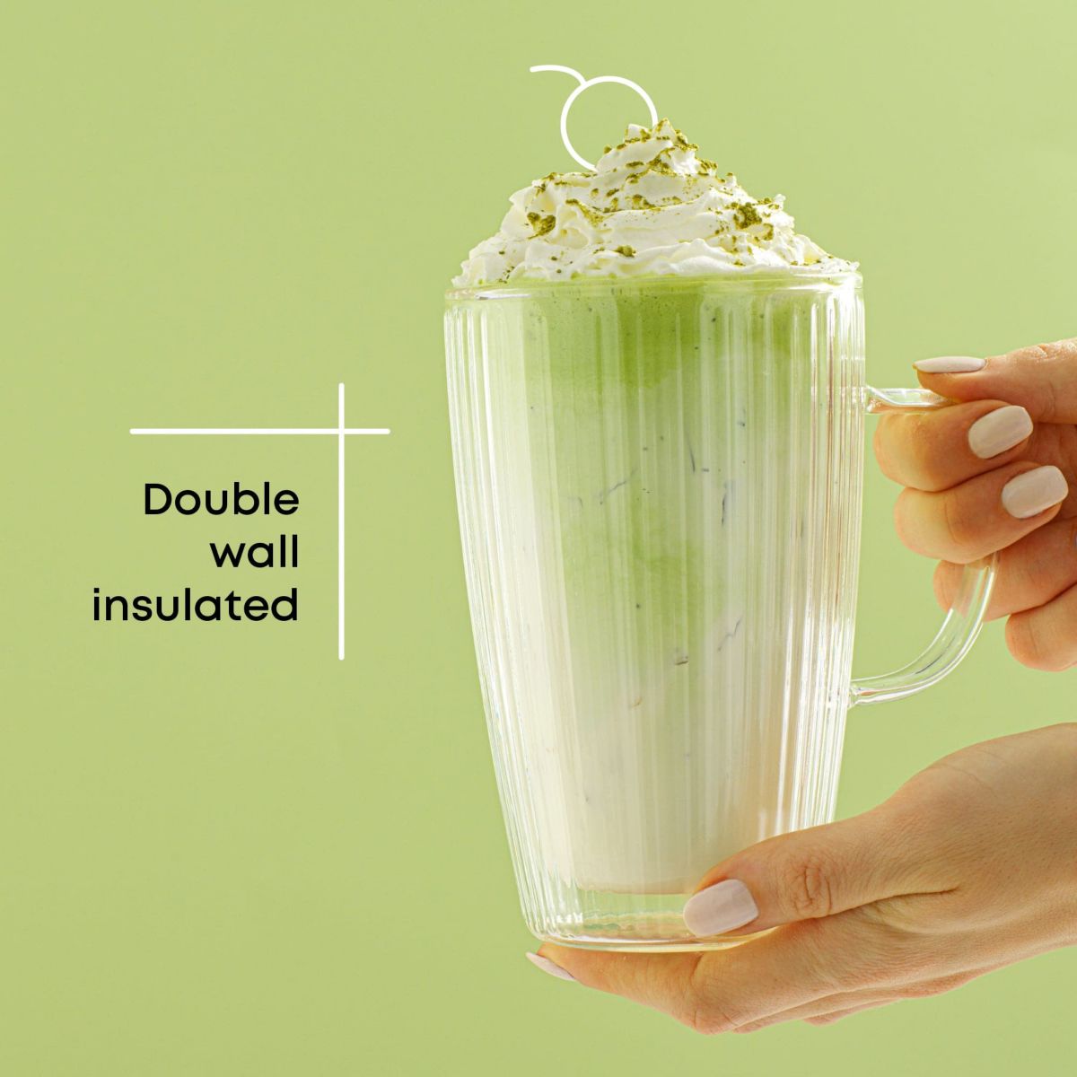 Savor Fluted Large Double Wall Coffee Mugs (Set of 2)