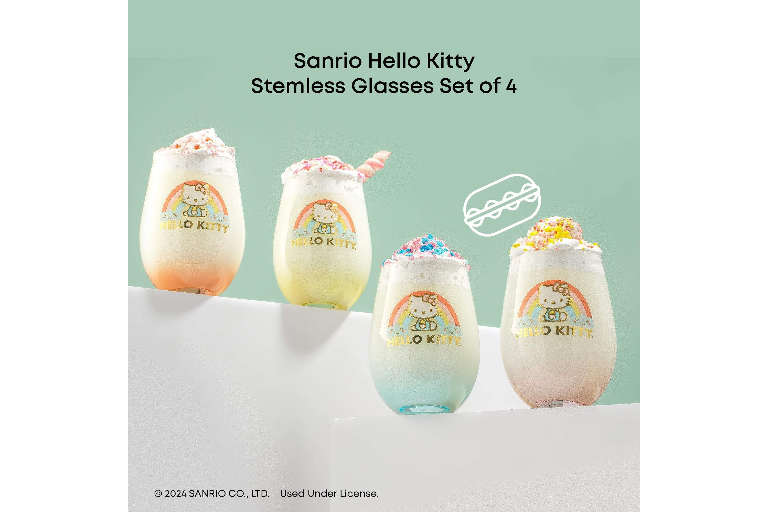 Hello Kitty - Sweet Rainbow Stemless Glasses (Set of 4)
