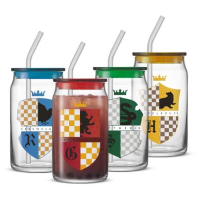 JoyJolt Harry Potter House Crest Can Glasses (Set of 4)