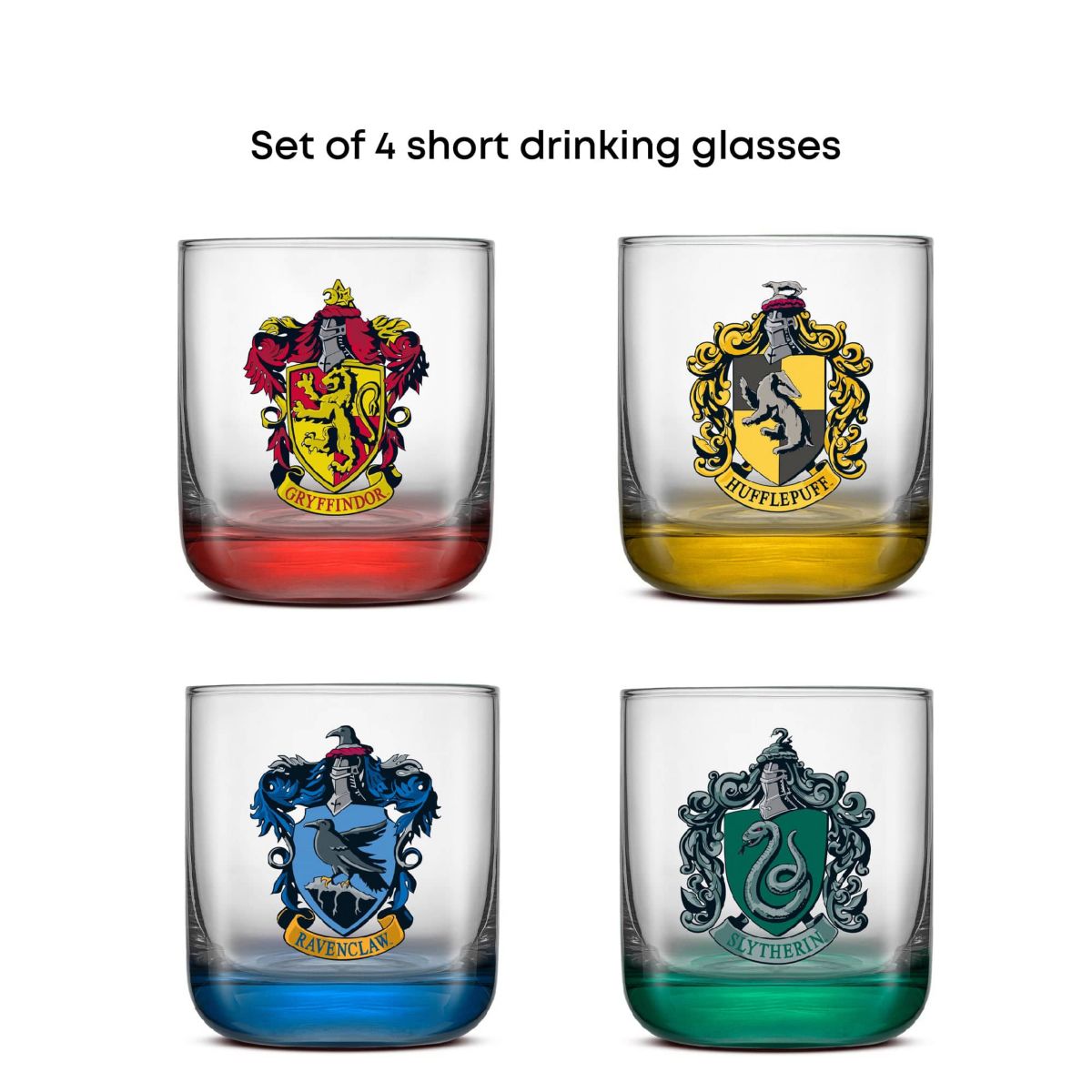 Harry Potter House Pride Short Drinking Glasses (Set of 4)