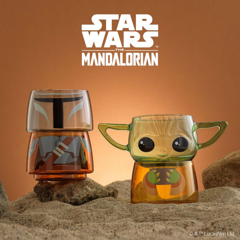 Mandalorian Character Collection Stackable Glasses (Set of 2)