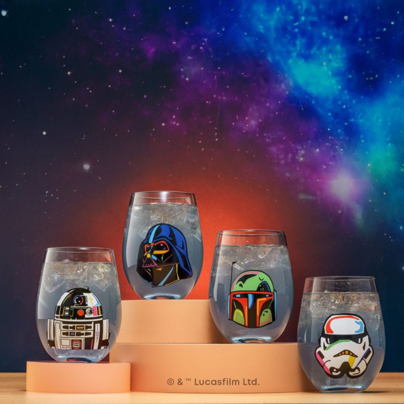 Star Wars Heros Clear Stemless Glasses (Set of 4)