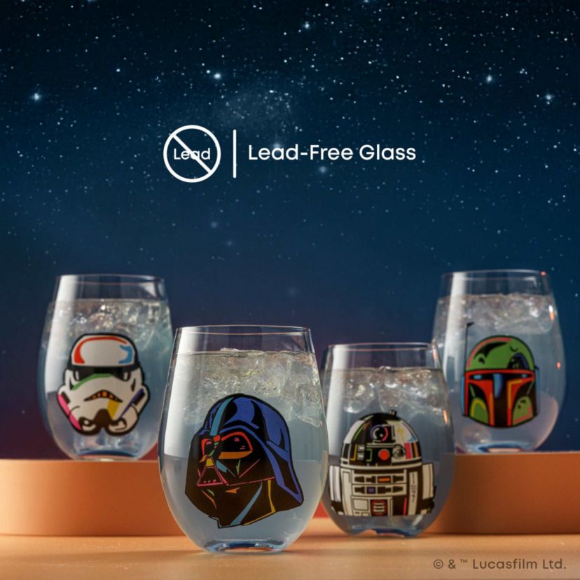 Star Wars Heros Clear Stemless Glasses (Set of 4)