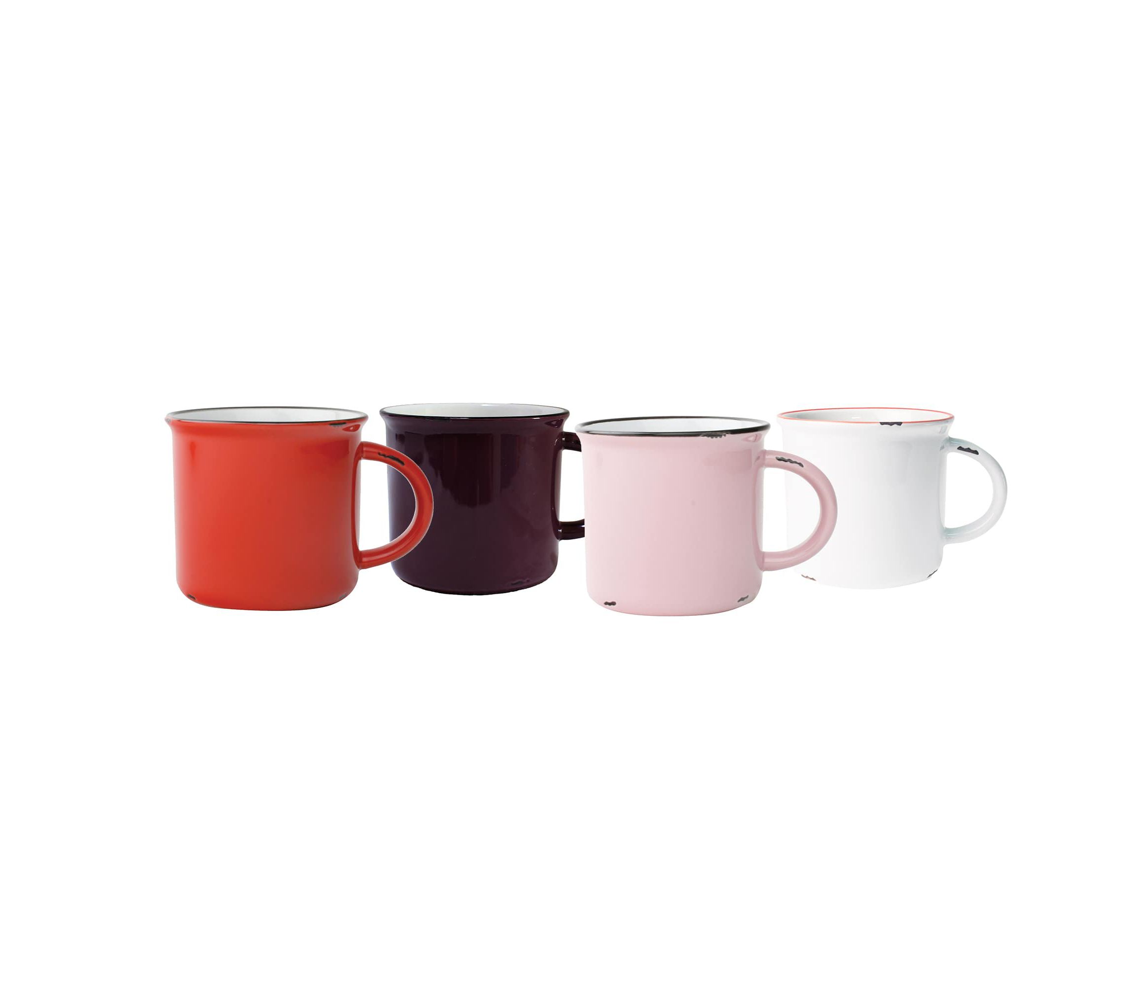 Tinware Collection Mugs, Mixed Set of 4