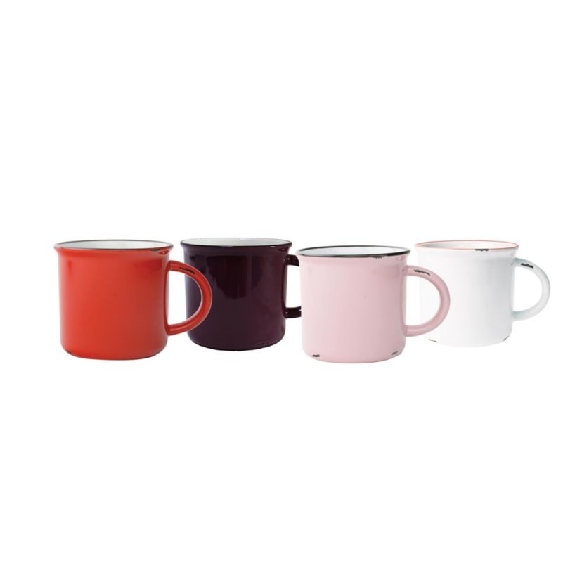 Tinware Collection Mugs, Mixed Set of 4