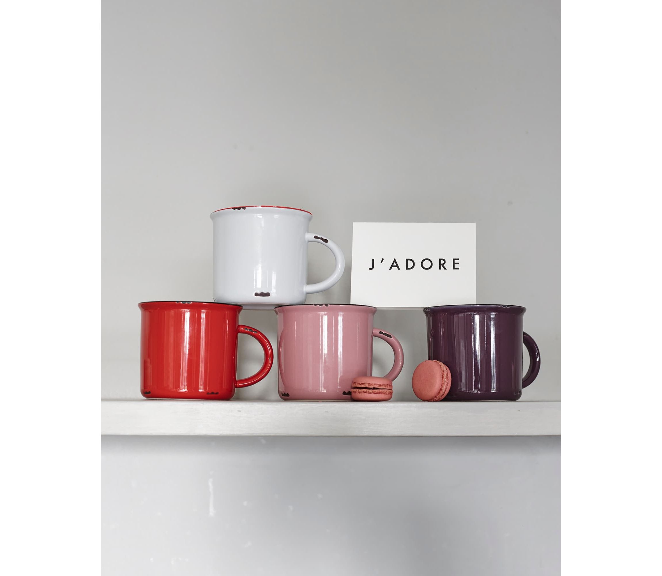 Tinware Collection Mugs, Mixed Set of 4