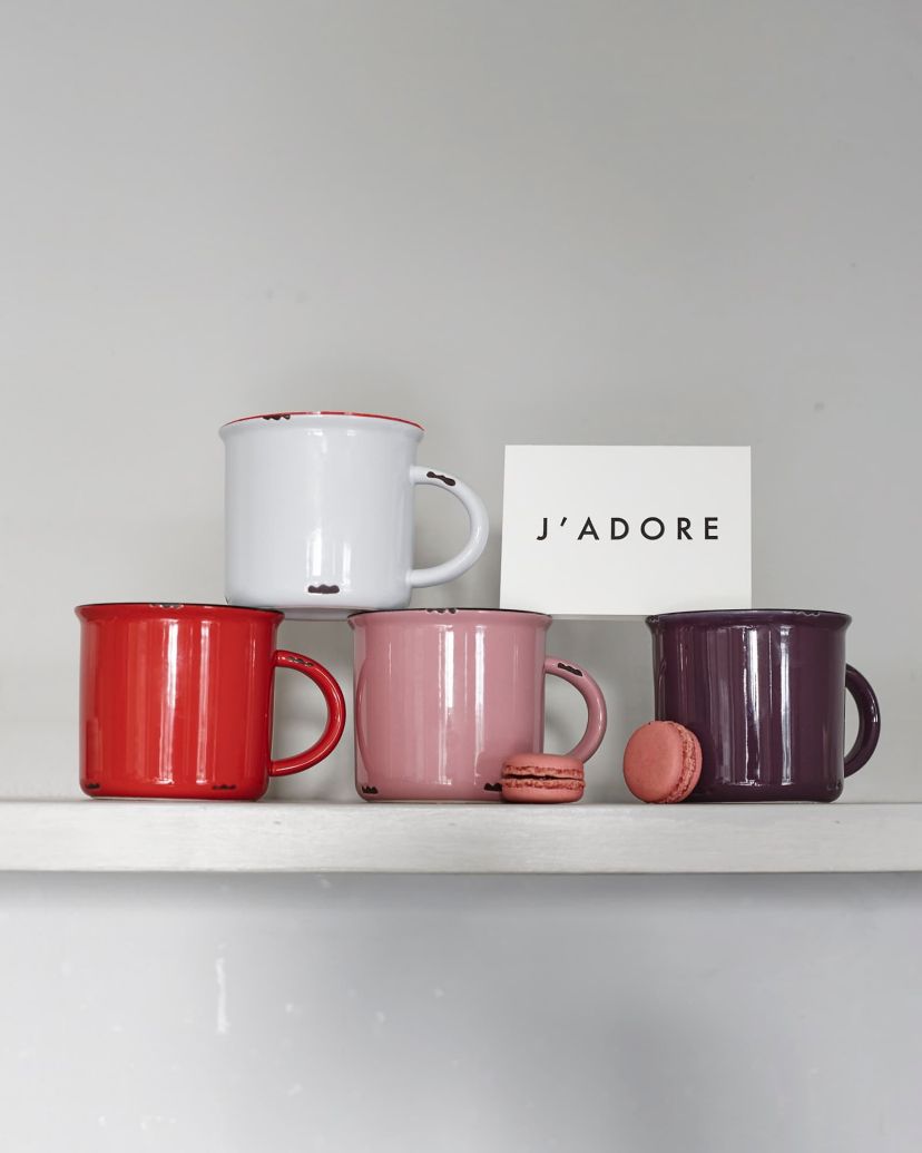 Tinware Collection Mugs, Mixed Set of 4