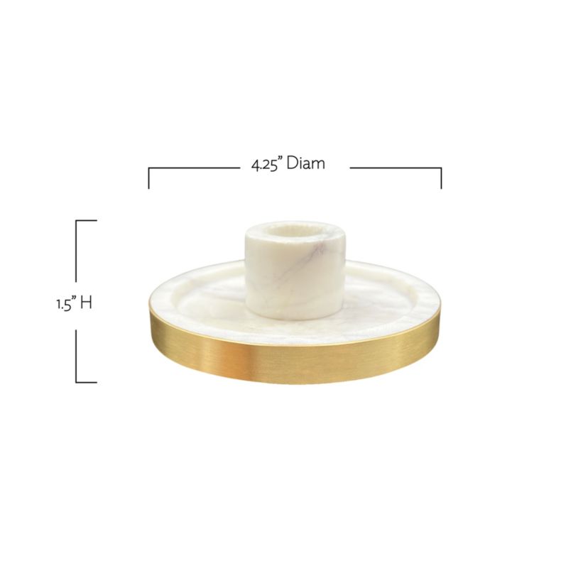 Verona Collection 3-Piece Marble Candlestick Set