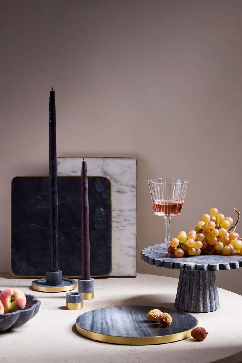 Verona Collection Round Marble Chargers, Set of 2