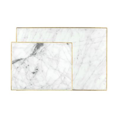 Canvas Home Verona Collection 3-Piece Marble Cheeseboard Set, White