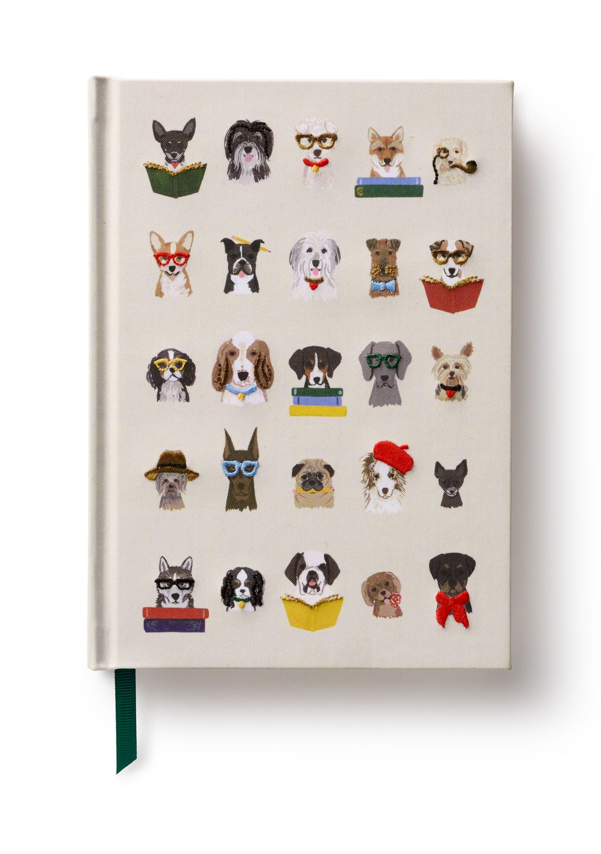 Studious Dogs Embroidered Journal