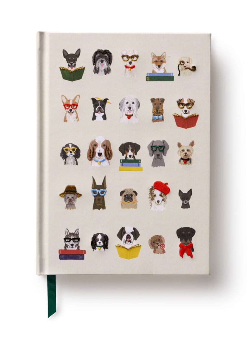 Studious Dogs Embroidered Journal